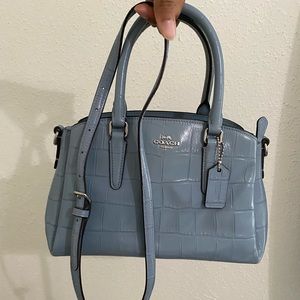 Coach small crossbody baby blue handbag